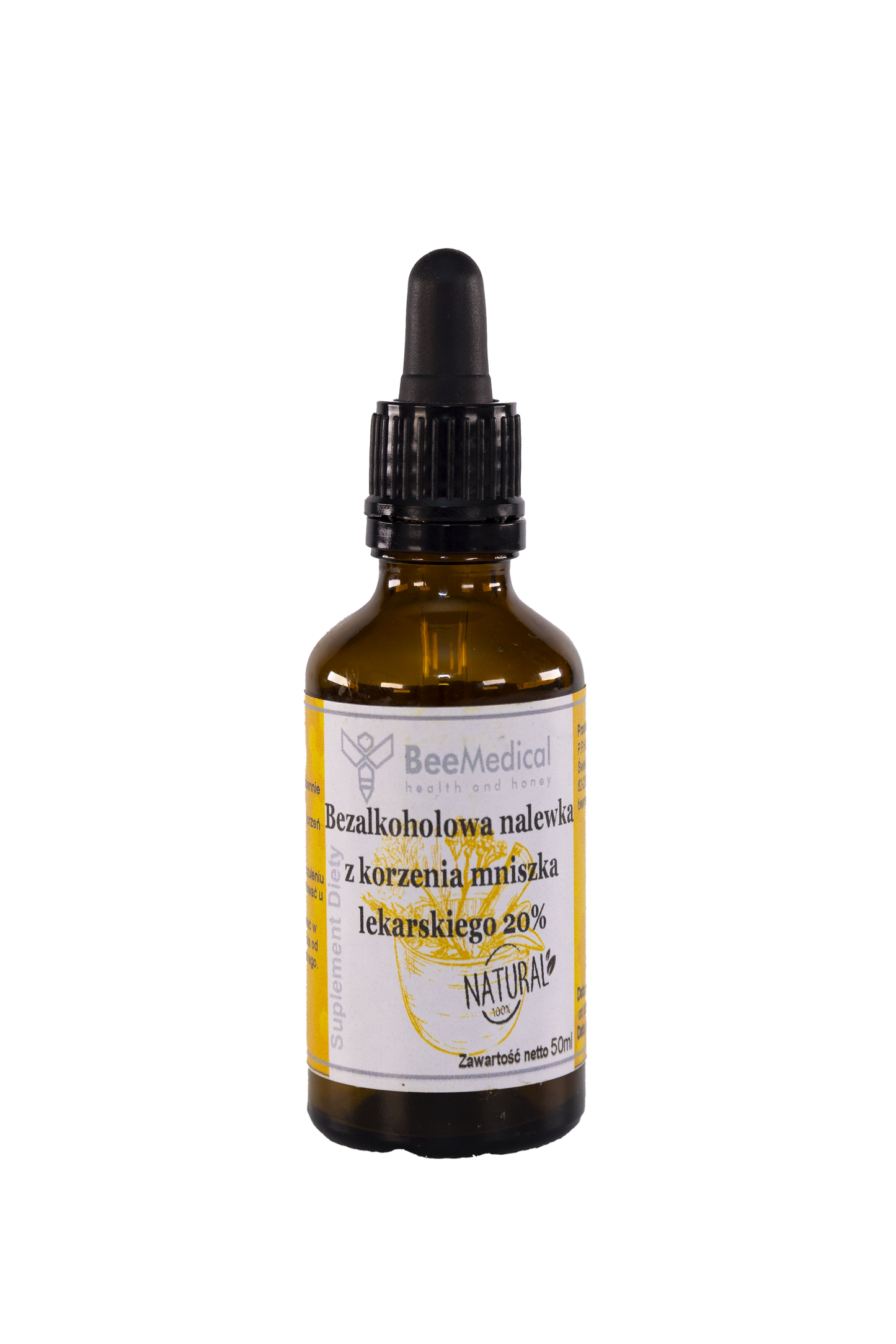 Bezalkoholwa nalewka z korzenia mniszka lekarskiego 20% - 50ml